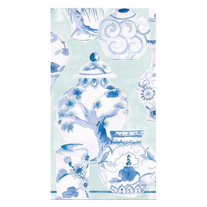 Glazed Porcelain Celadon Paper Linen Hostess Napkins