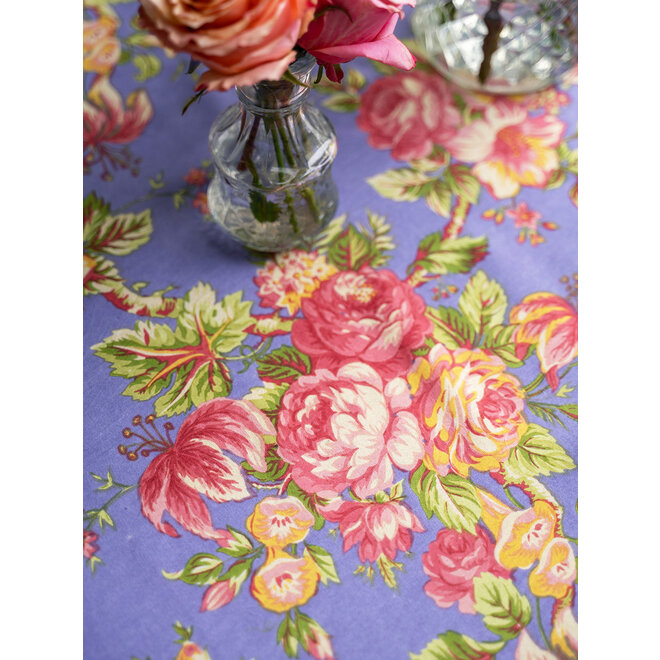 Rosemary Periwinkle 88" Round Tablecloth