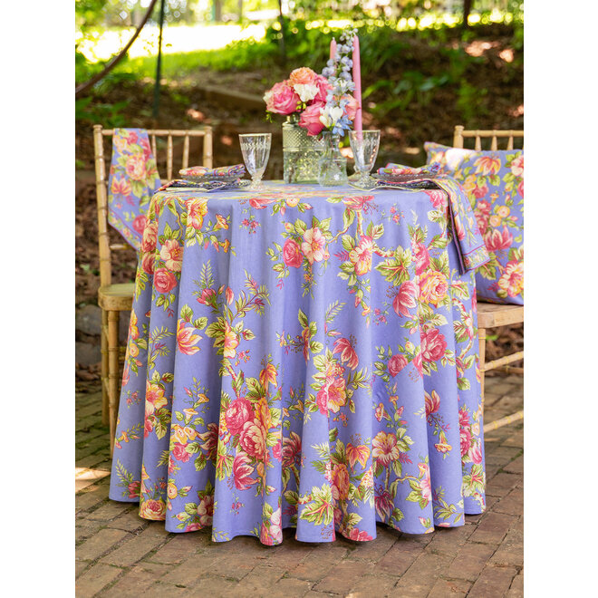 Rosemary Periwinkle 88" Round Tablecloth