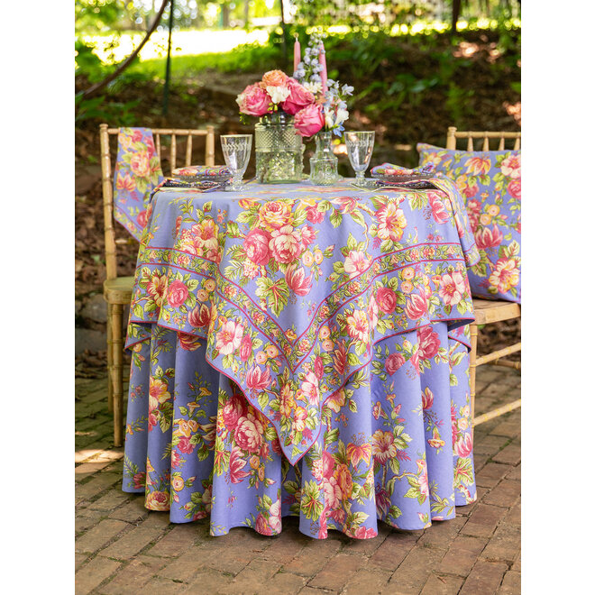 Rosemary Periwinkle 88" Round Tablecloth