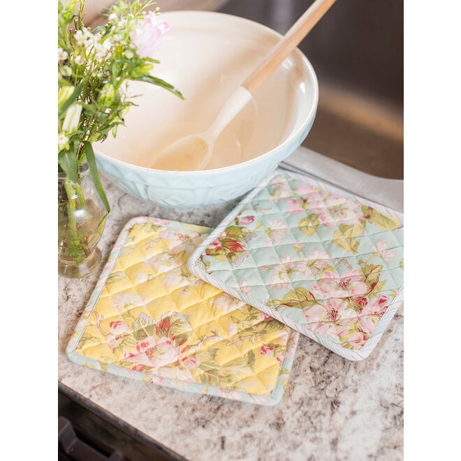 Apple Blossom Patchwork Potholders