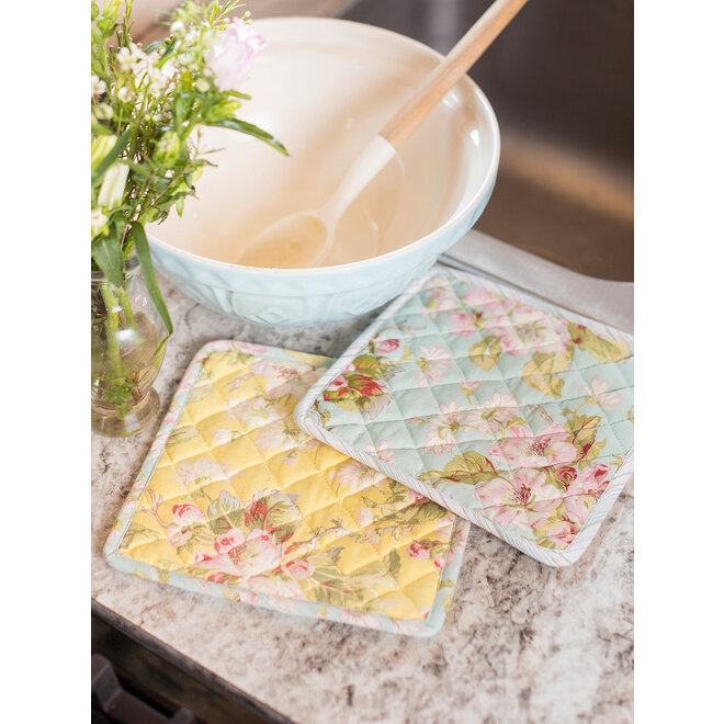 Apple Blossom Patchwork Potholders