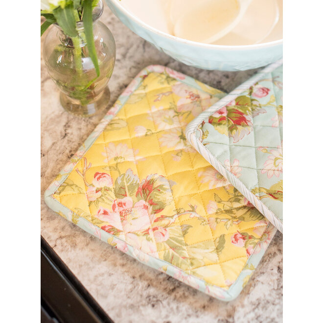 Apple Blossom Patchwork Potholders