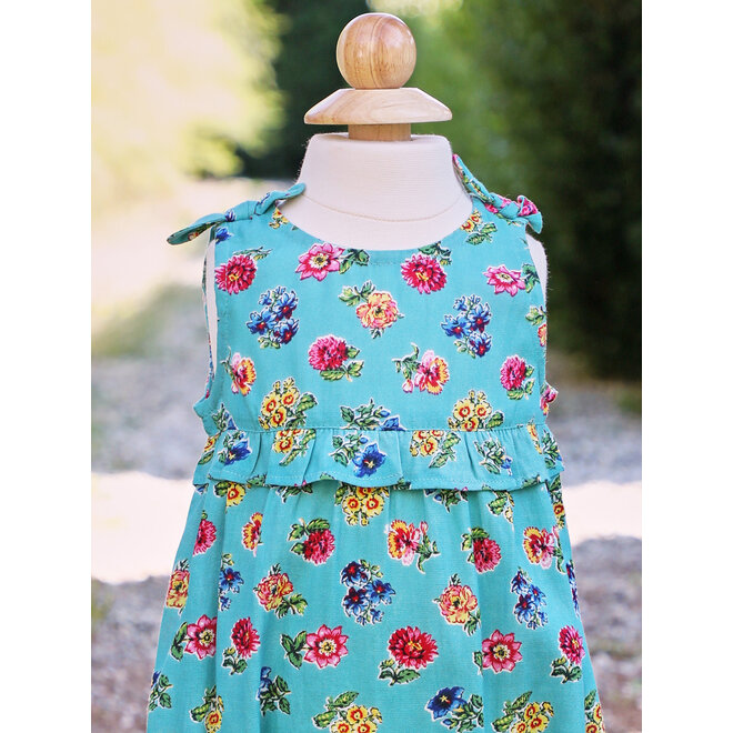 Flower Toss Turquoise Baby Bubble (12M-18M)
