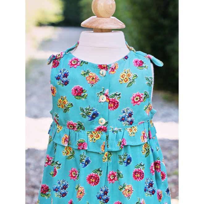 Flower Toss Turquoise Baby Bubble (12M-18M)