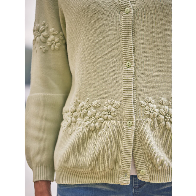 Mint Meadow Flower Cardigan