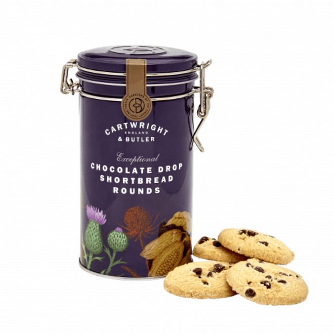 Cartwright & Butler Chocolate Drop Shortbread Rounds Tin