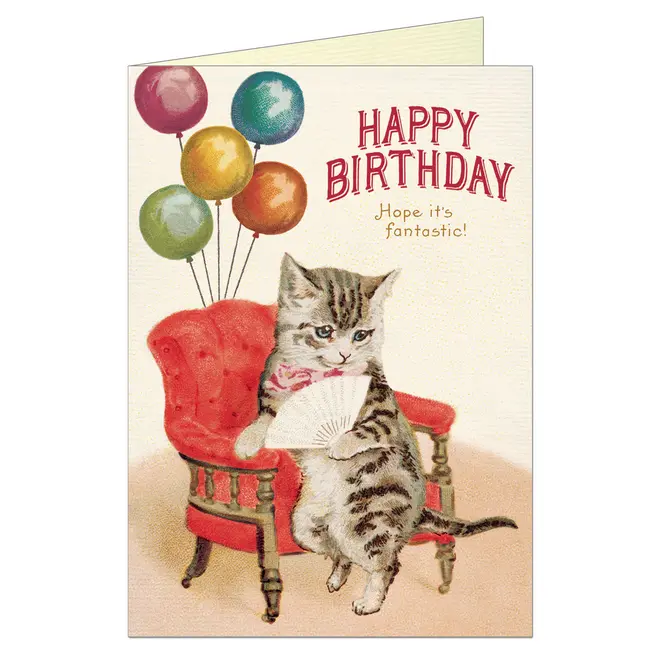 Happy Birthday Cat Fan Card