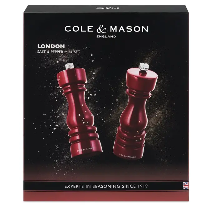 Cole & Mason "London" Red Salt & Pepper Mills