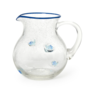 Fish Clear Bubble Pitcher with Hand-Painted Rim