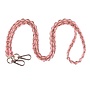 Light Coral Pink Weave Gold Chain Strap