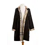 Black & Plaid Rain Trench Coat with Detachable Hood