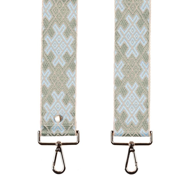 Mint & Blue Cross Stitch Strap