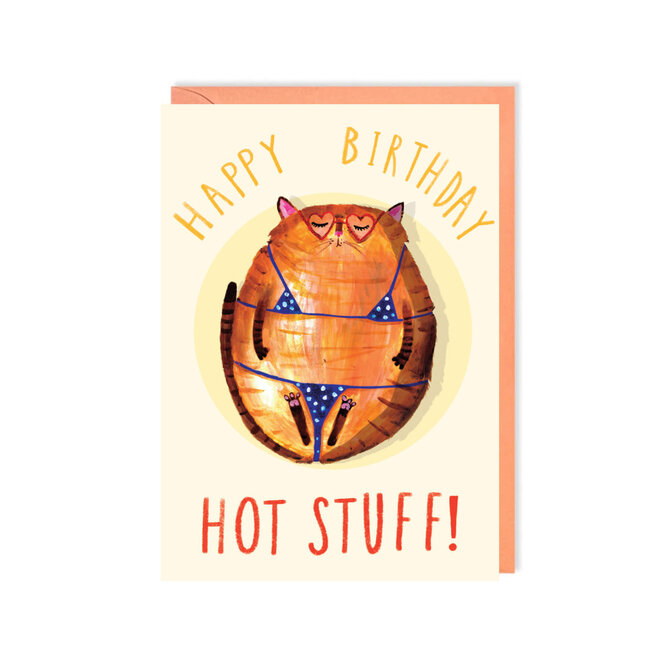 Hot Stuff Cat Birthday Card