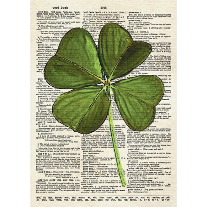 Four Leaf Clover Good Luck Card