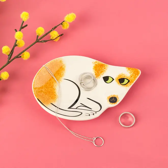 Scruffy Brown & White Dog Trinket Dish