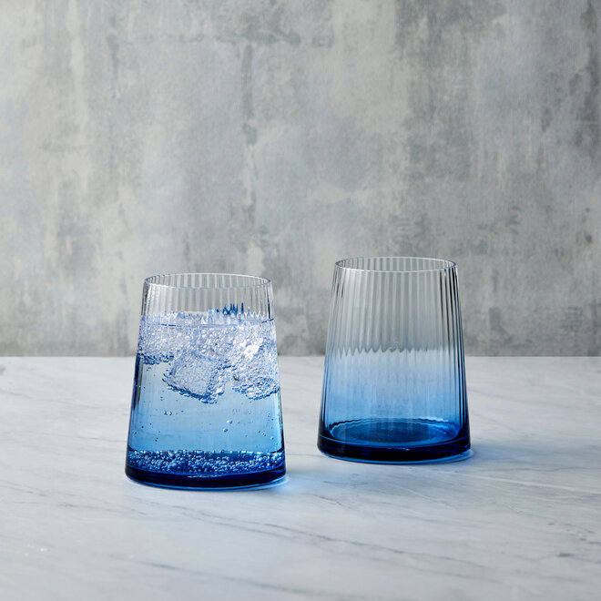 Empire Blue Double Old Fashioned Tumblers Pair