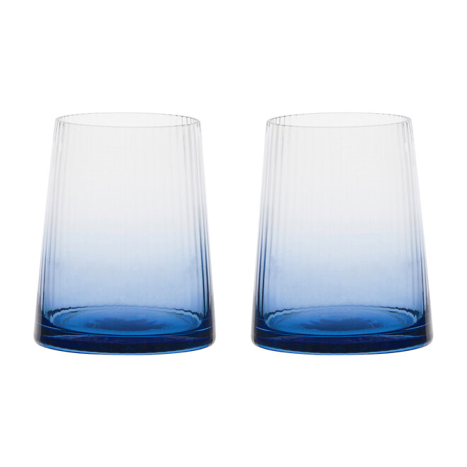 Empire Blue Double Old Fashioned Tumblers Pair