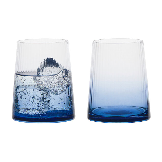 Empire Blue Double Old Fashioned Tumblers Pair