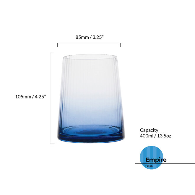 Empire Blue Double Old Fashioned Tumblers Pair