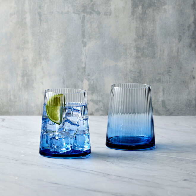 Empire Blue Double Old Fashioned Tumblers Pair