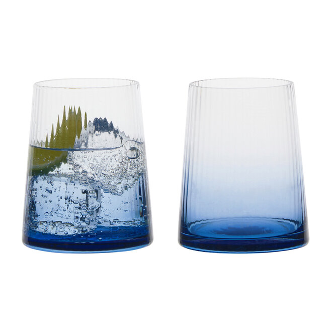 Empire Blue Double Old Fashioned Tumblers Pair