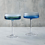 Empire Blue Champagne Coupe Pair