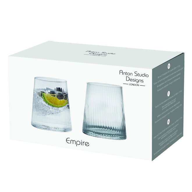 Empire Clear Double Old Fashioned Tumblers Pair