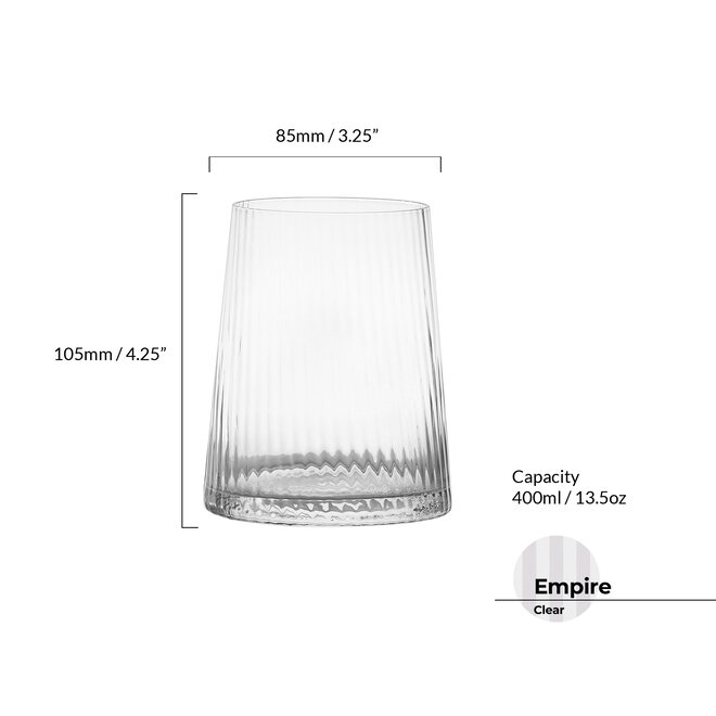 Empire Clear Double Old Fashioned Tumblers Pair
