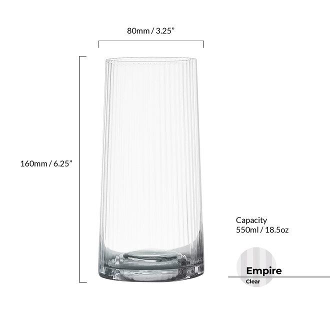 Empire Clear Highball Tumbler Pair