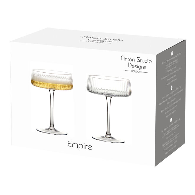 Empire Clear Champagne Coupes Pair