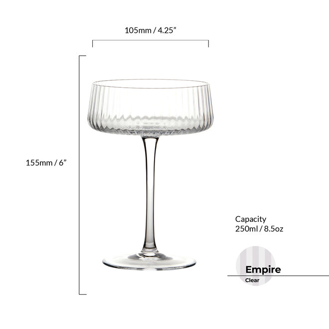 Empire Clear Champagne Coupes Pair