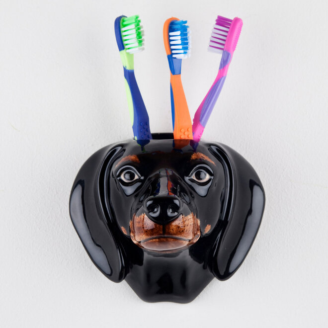 Dachshund Black & Tan Small Wall Vase