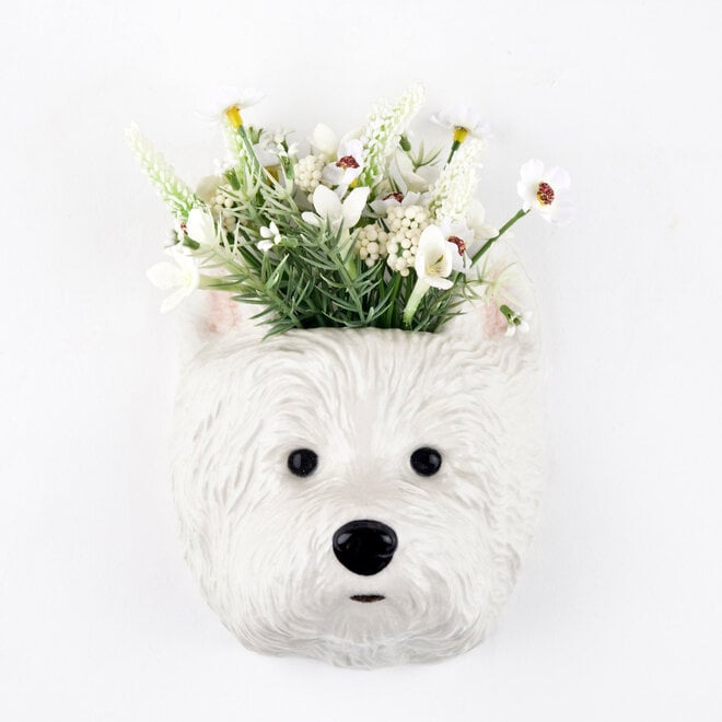Quail Westie Small Wall Vase