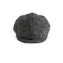 Fia Wide Grey Herringbone 8 Panel Cap