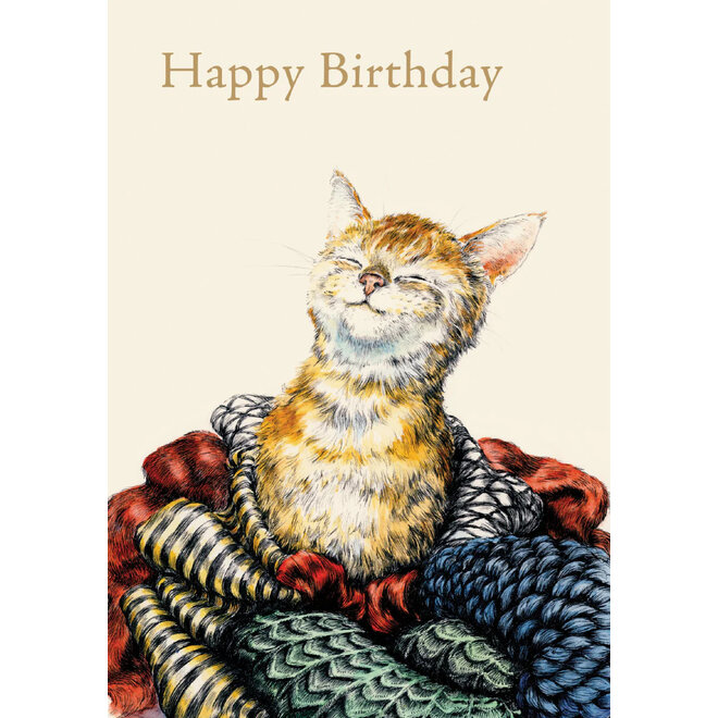 Contented Cat Birthday Card