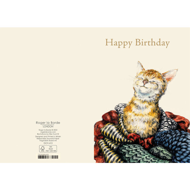 Contented Cat Birthday Card