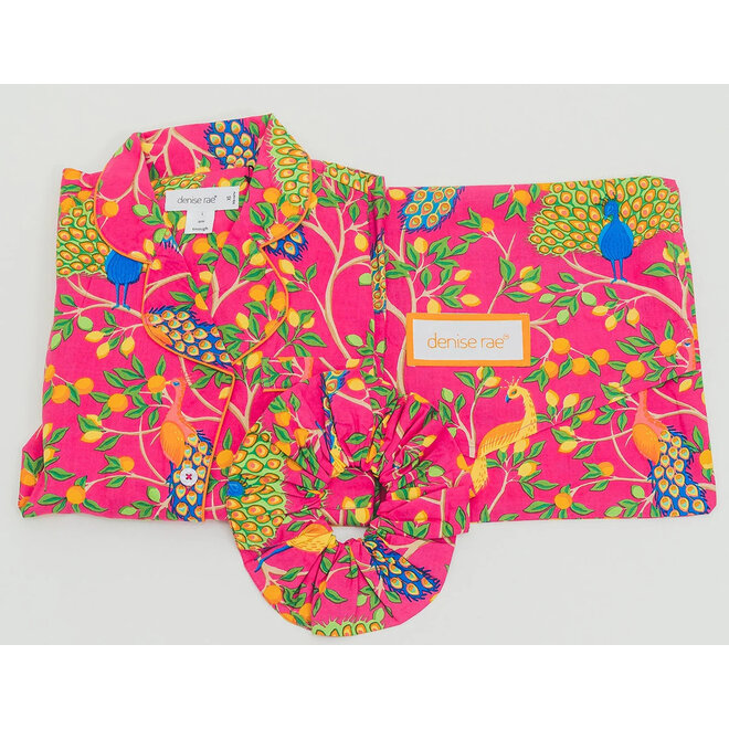 Pink Fearless Peacock Short Sleep Set