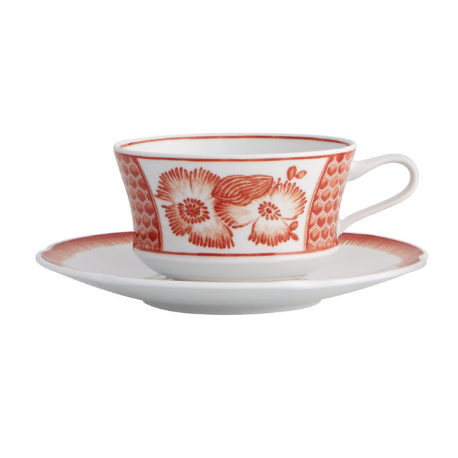 Vista Alegre x Oscar de la Renta Coralina Teacup & Saucer
