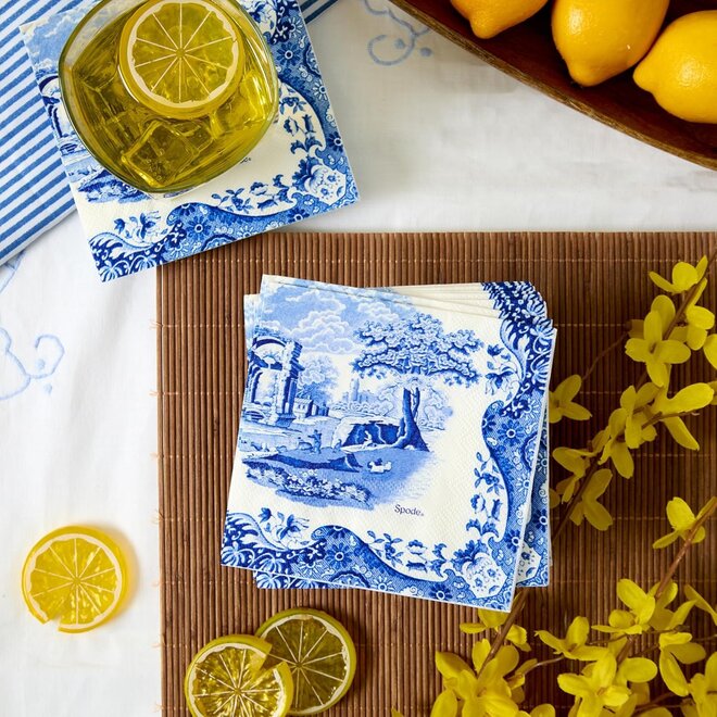 Blue Italian Beverage Napkins