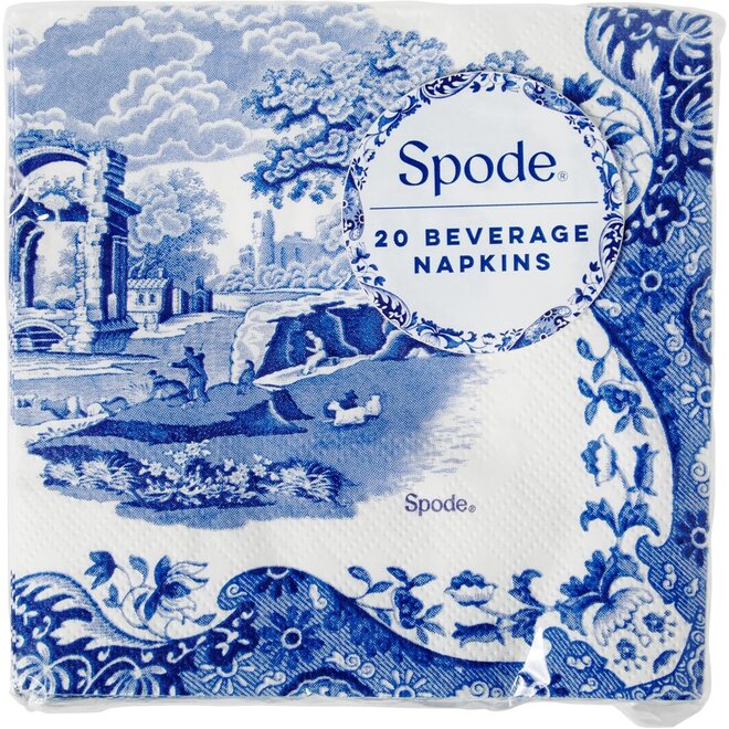 Blue Italian Beverage Napkins