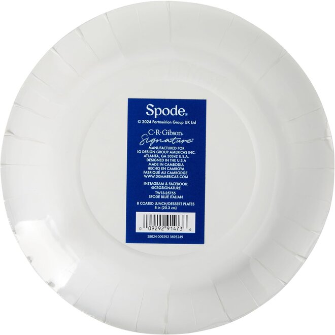 Blue Italian Paper Lunch Plates