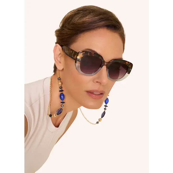 Polina Tortoiseshell & Aqua Sunglasses
