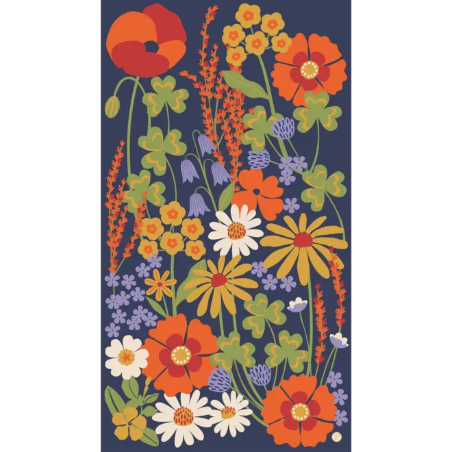 Nordic Meadow Blue Print Scarf