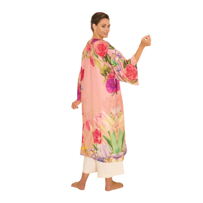 Floral Study Petal Pink Kimono Gown