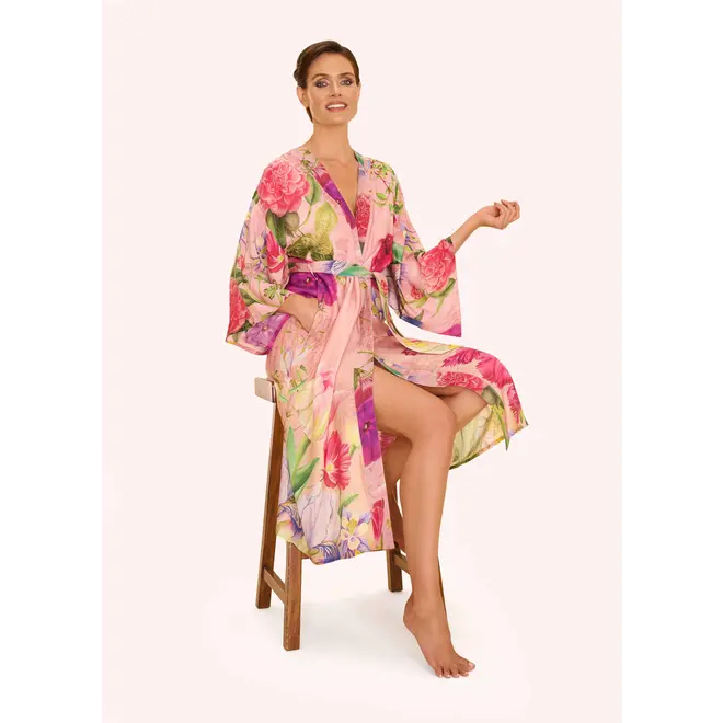 Floral Study Petal Pink Kimono Gown