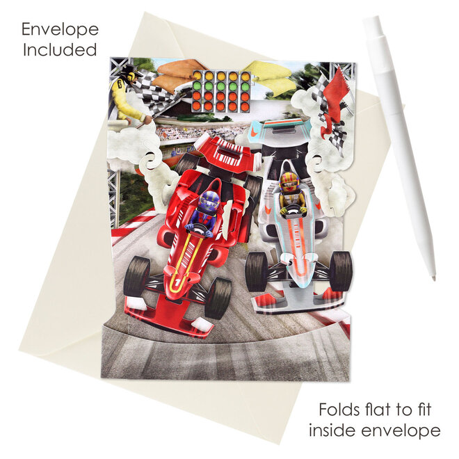 Racing Cars Swing Card