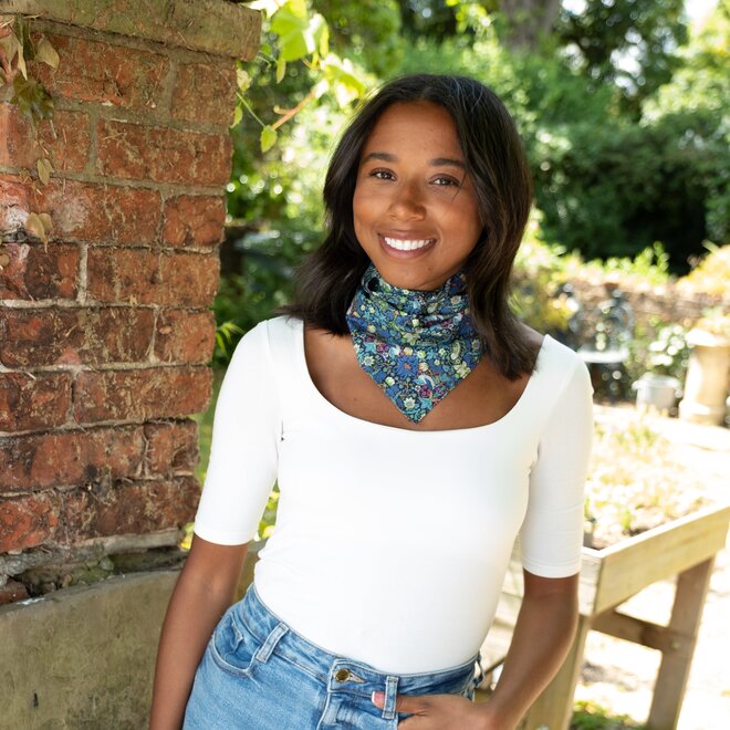 Blue Strawberry Thief Square Bandana