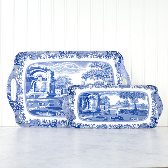 Blue Italian Large Handled Tray