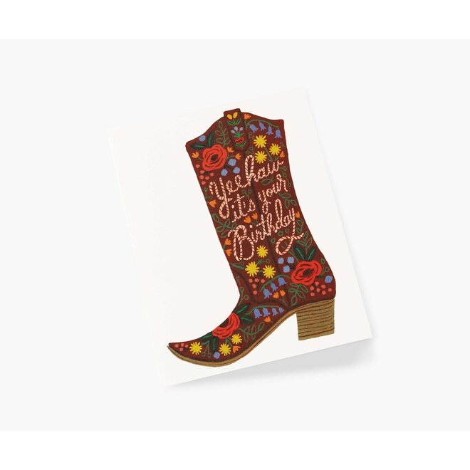 Cowboy Boot Birthday Card